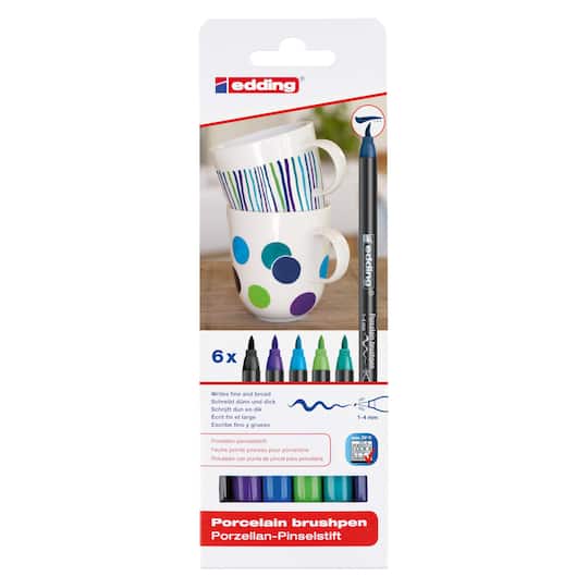 6 Packs: 6 ct. (36 total) edding&#xAE; 4200 Cool Porcelain Brush Pen Set